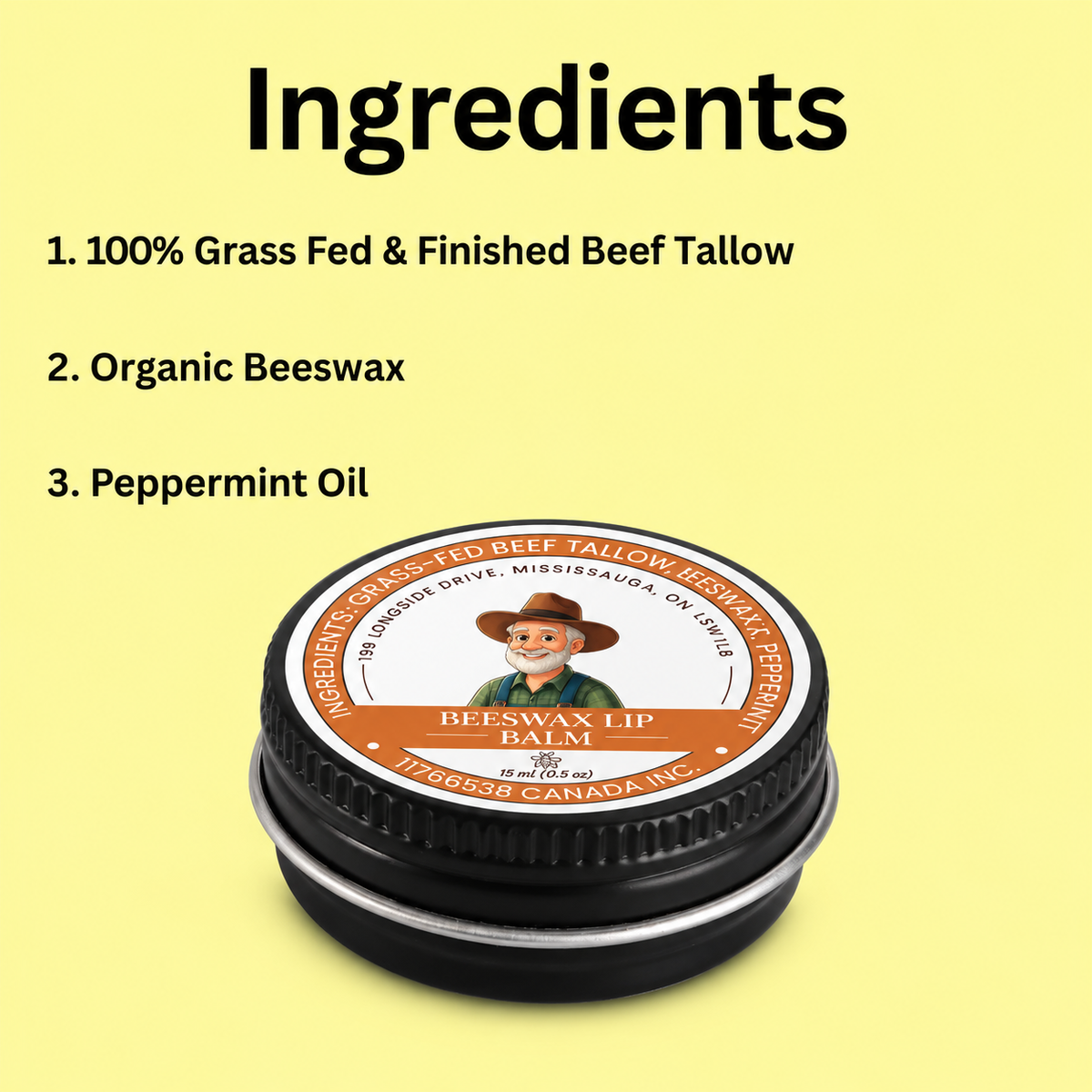 Peppermint Beeswax Lip Balm - 15 ml